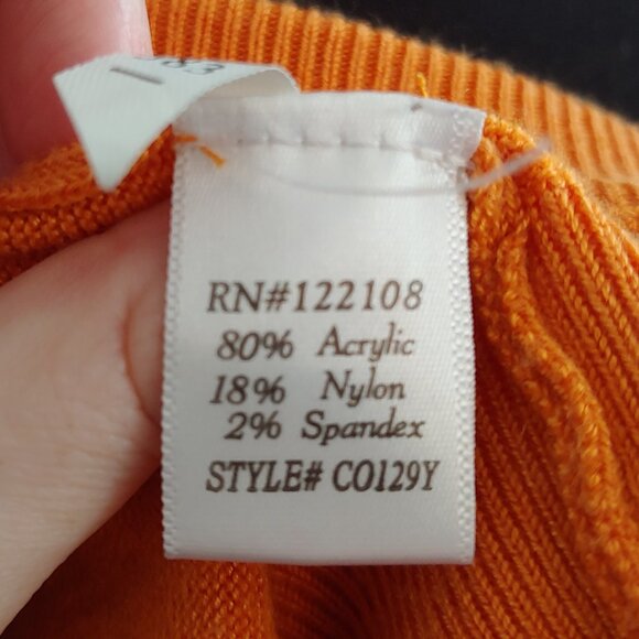 Cropped Orange Cardigan Sweater Size M - Picture 4 of 5